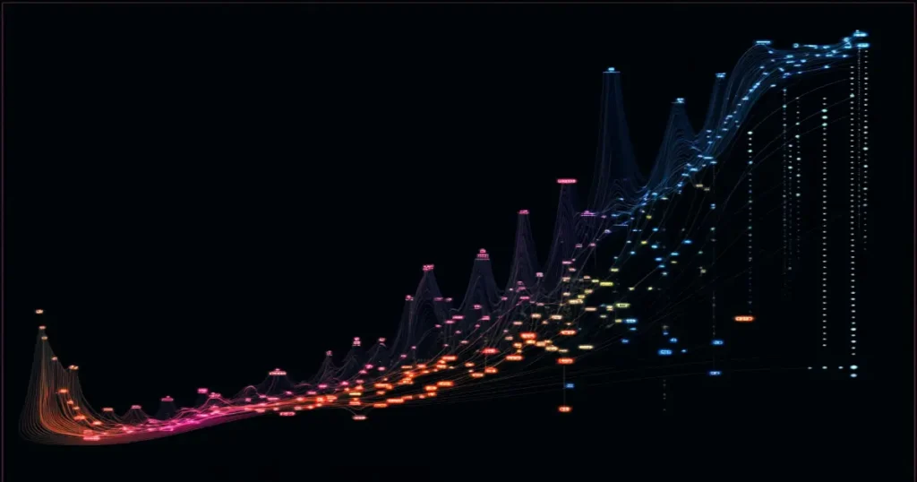 A graph showing the growth of online marketing effectiveness over time.